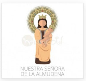 Virgen de la Almudena Gargantilla Piedras Colores