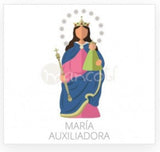Virgen María Auxiliadora Gargantilla Piedras Colores