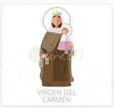 Virgen del Carmen Gargantilla Piedras Colores